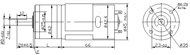 Коллекторный мотор-редуктор постоянного тока МРП-42
