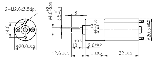Коллекторный мотор-редуктор постоянного тока МРЦ-20