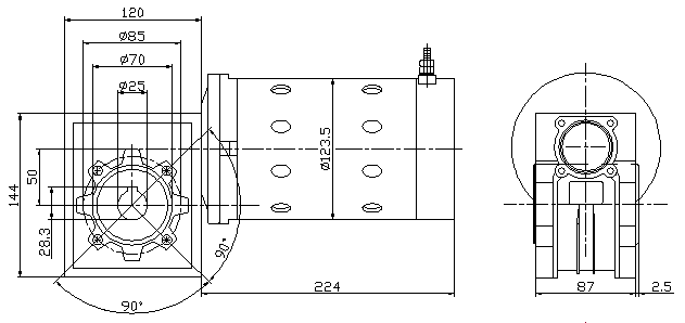 Коллекторный мотор-редуктор постоянного тока WG1188