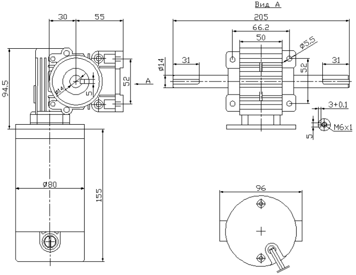 Коллекторный мотор-редуктор постоянного тока WG7152